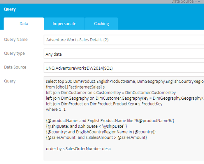 SQL query parameters