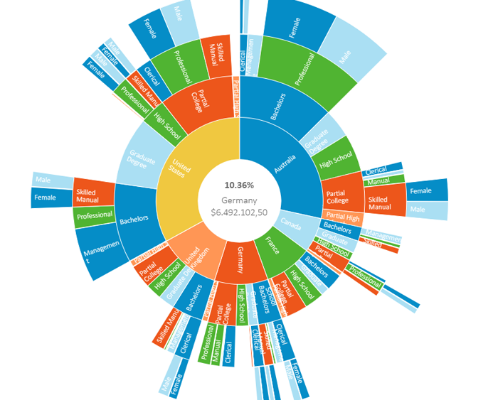 Sunburst analytics