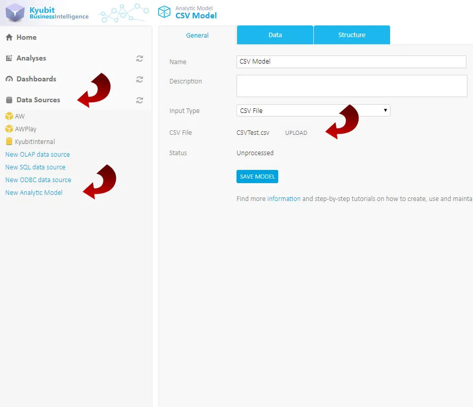 Self-Service BI CSV file