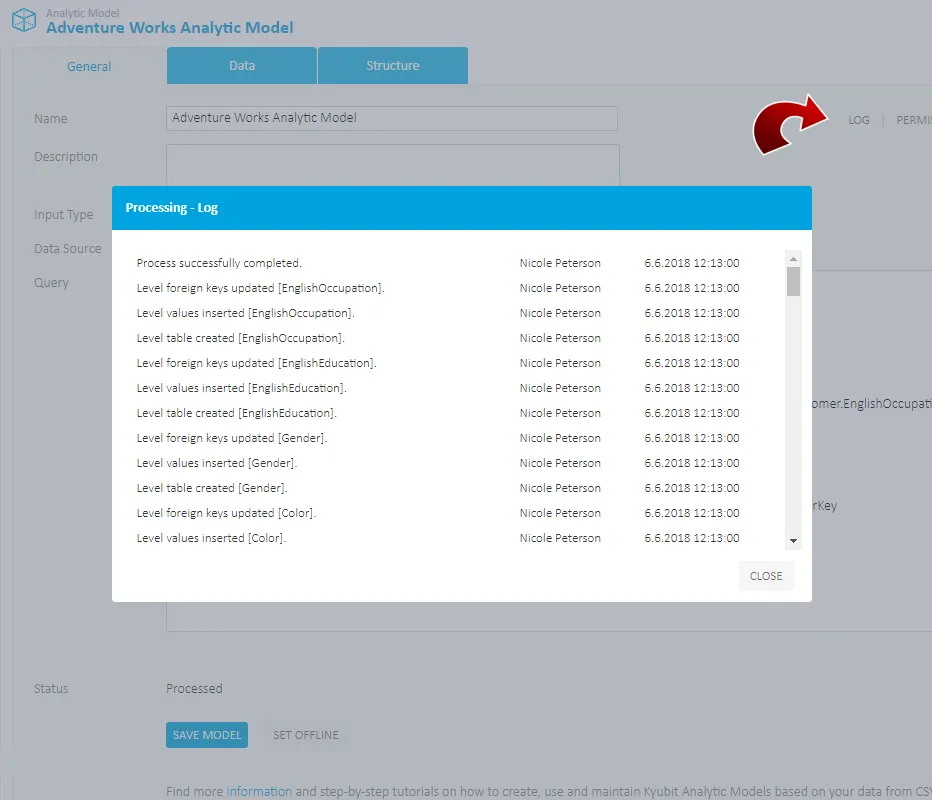 Self-Service BI Log