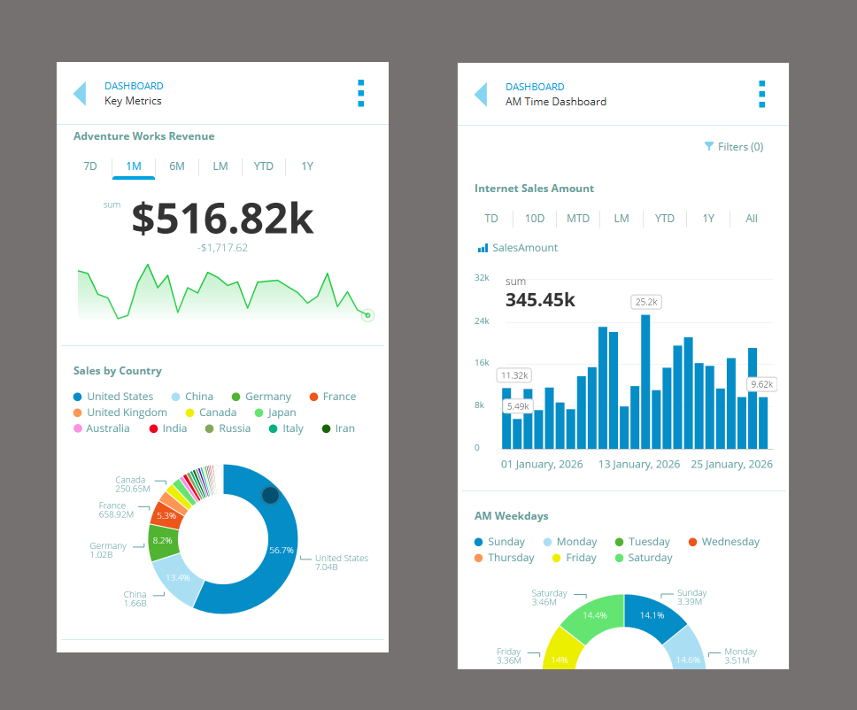 Mobile BI and Interactive Analytical Dashboards