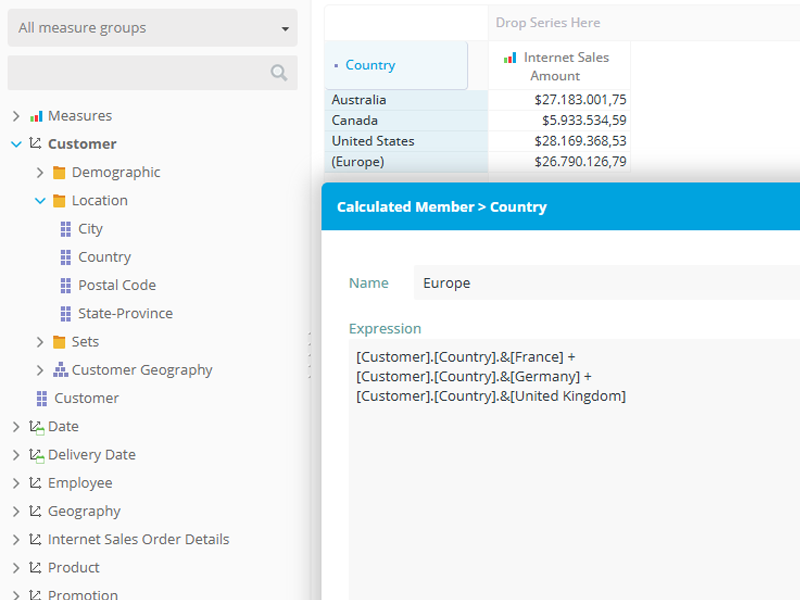 Advanced In-Browser MDX Script Editor with Syntax Highlighting and Calculation Builder