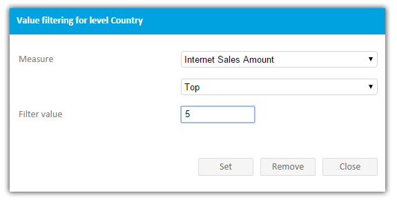 olap level filtering